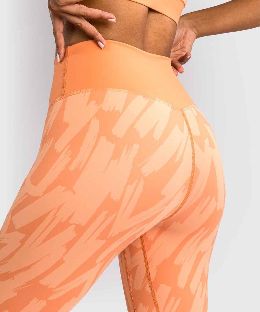 damskie legginsy venum graffiti o pełnej długości – aksamitne morelowe