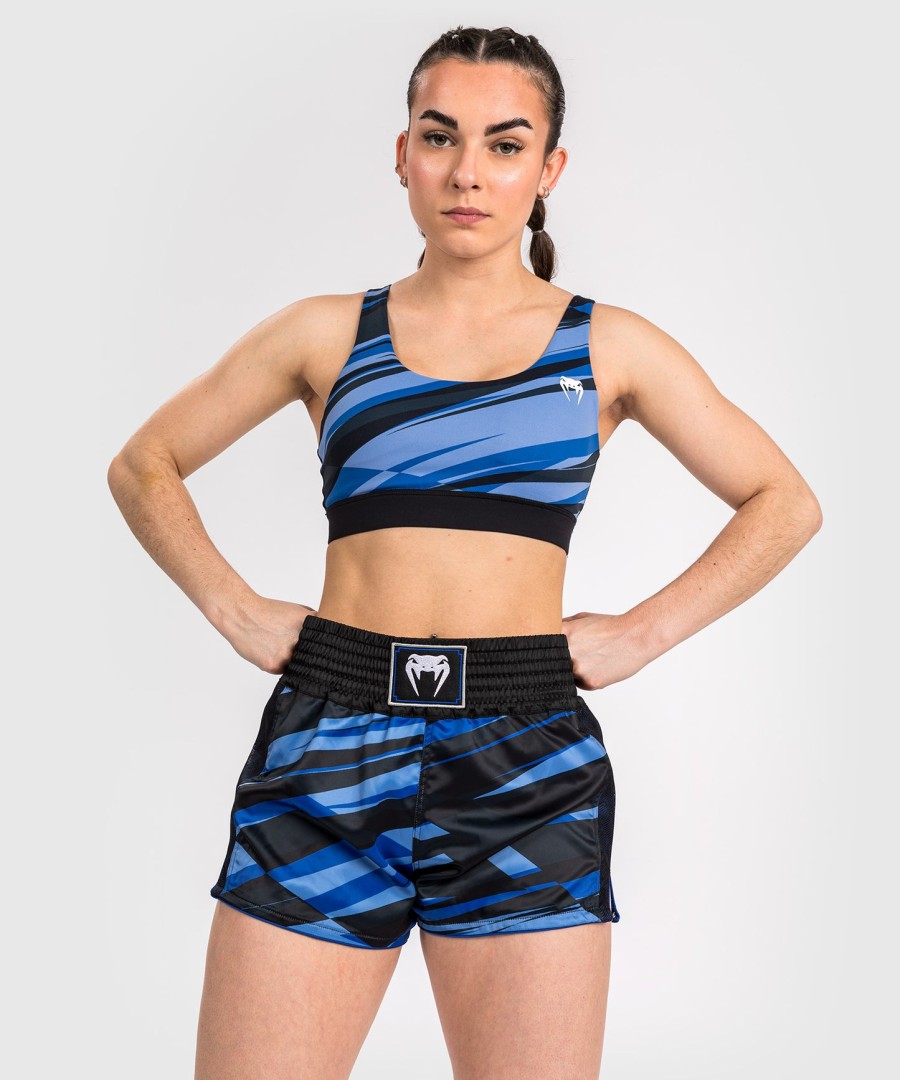 damskie spodenki do muay thai venum abyss w kolorze shadow blue