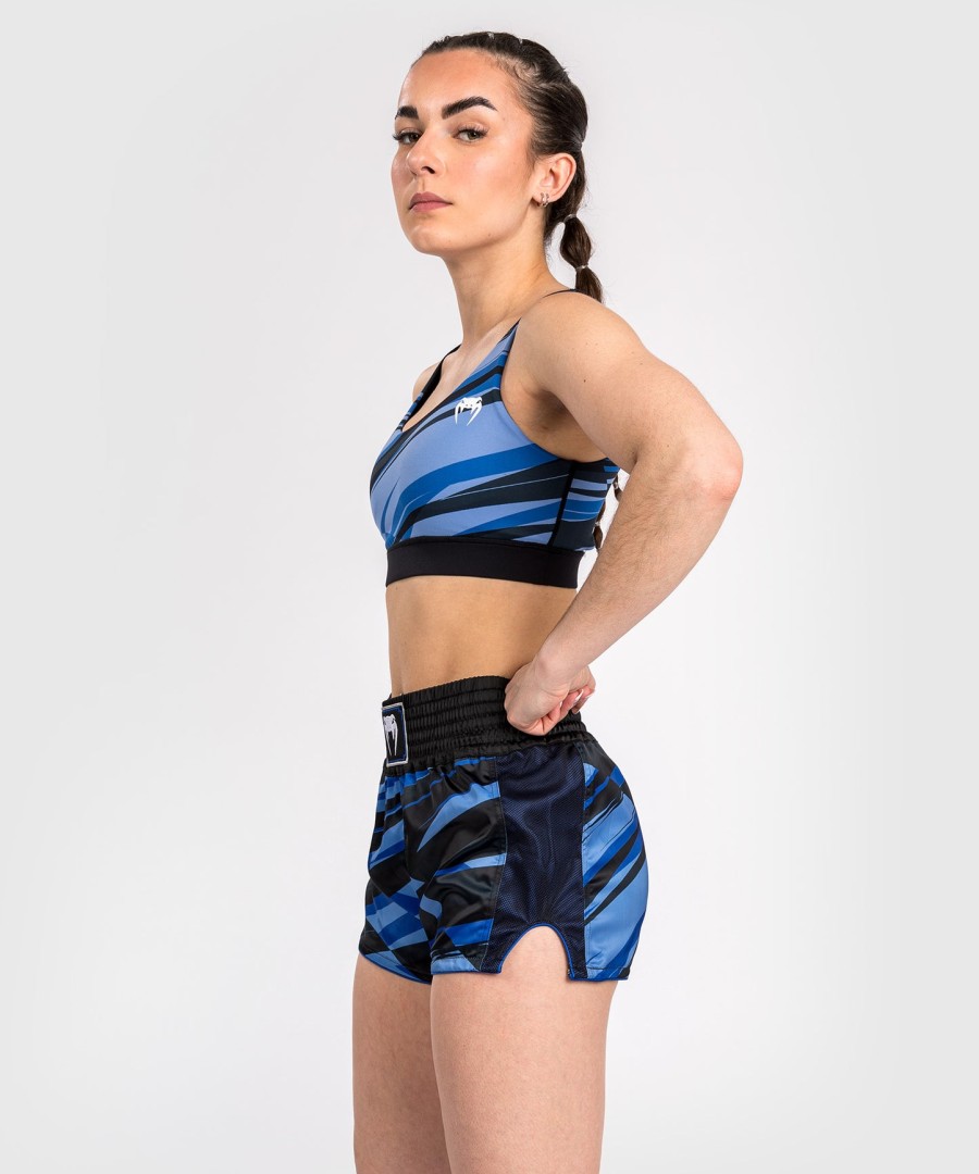damskie spodenki do muay thai venum abyss w kolorze shadow blue