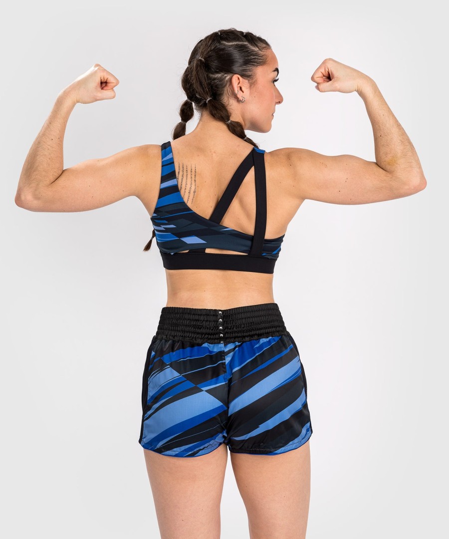 damskie spodenki do muay thai venum abyss w kolorze shadow blue
