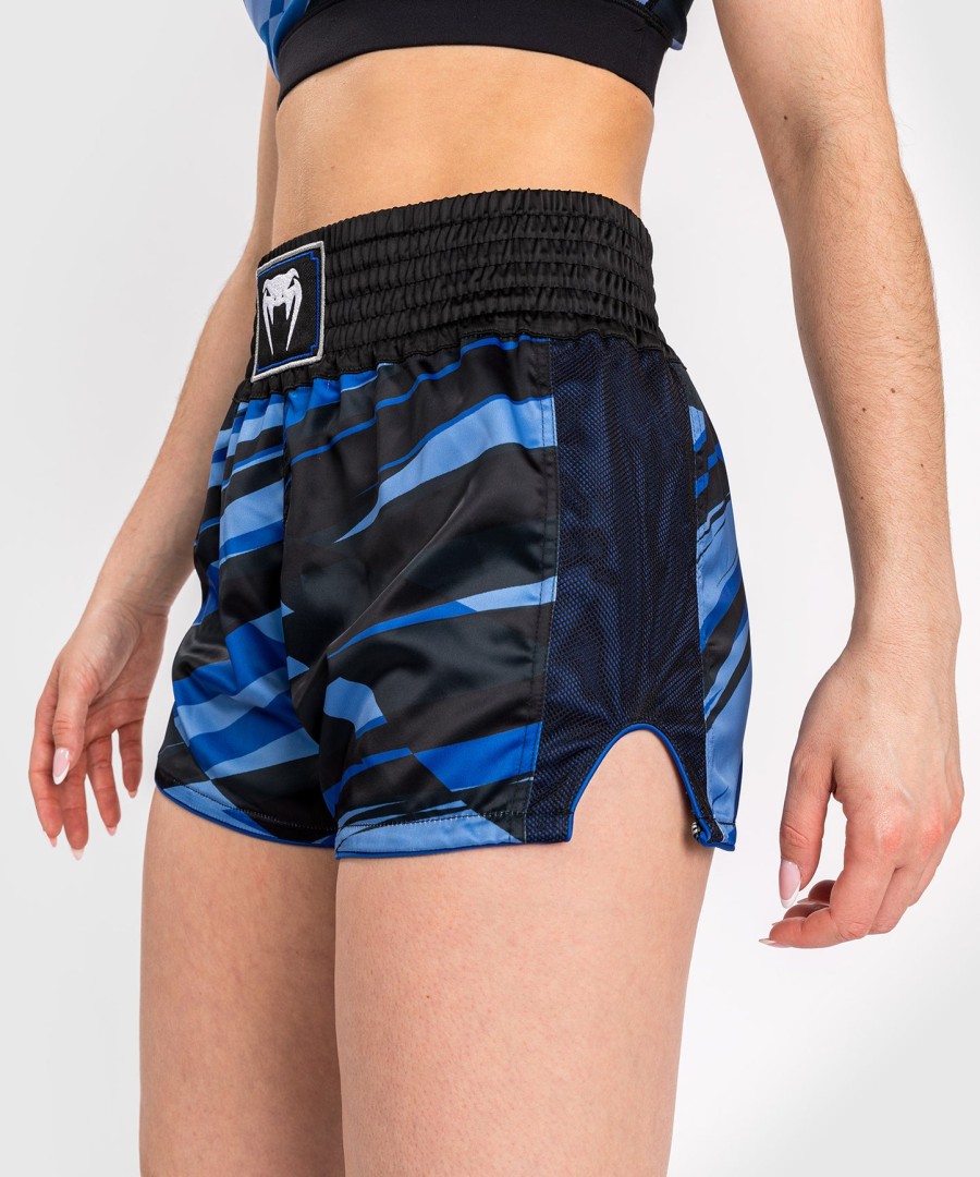 damskie spodenki do muay thai venum abyss w kolorze shadow blue