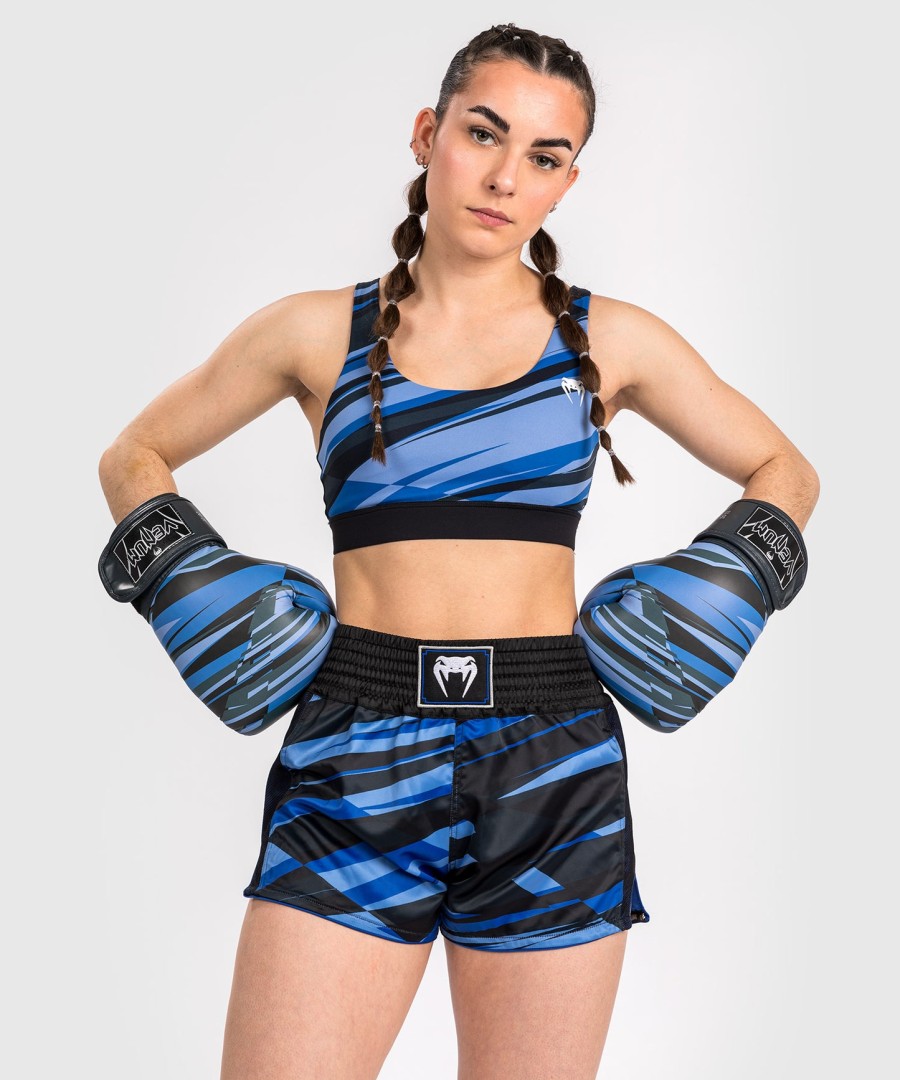 damskie spodenki do muay thai venum abyss w kolorze shadow blue