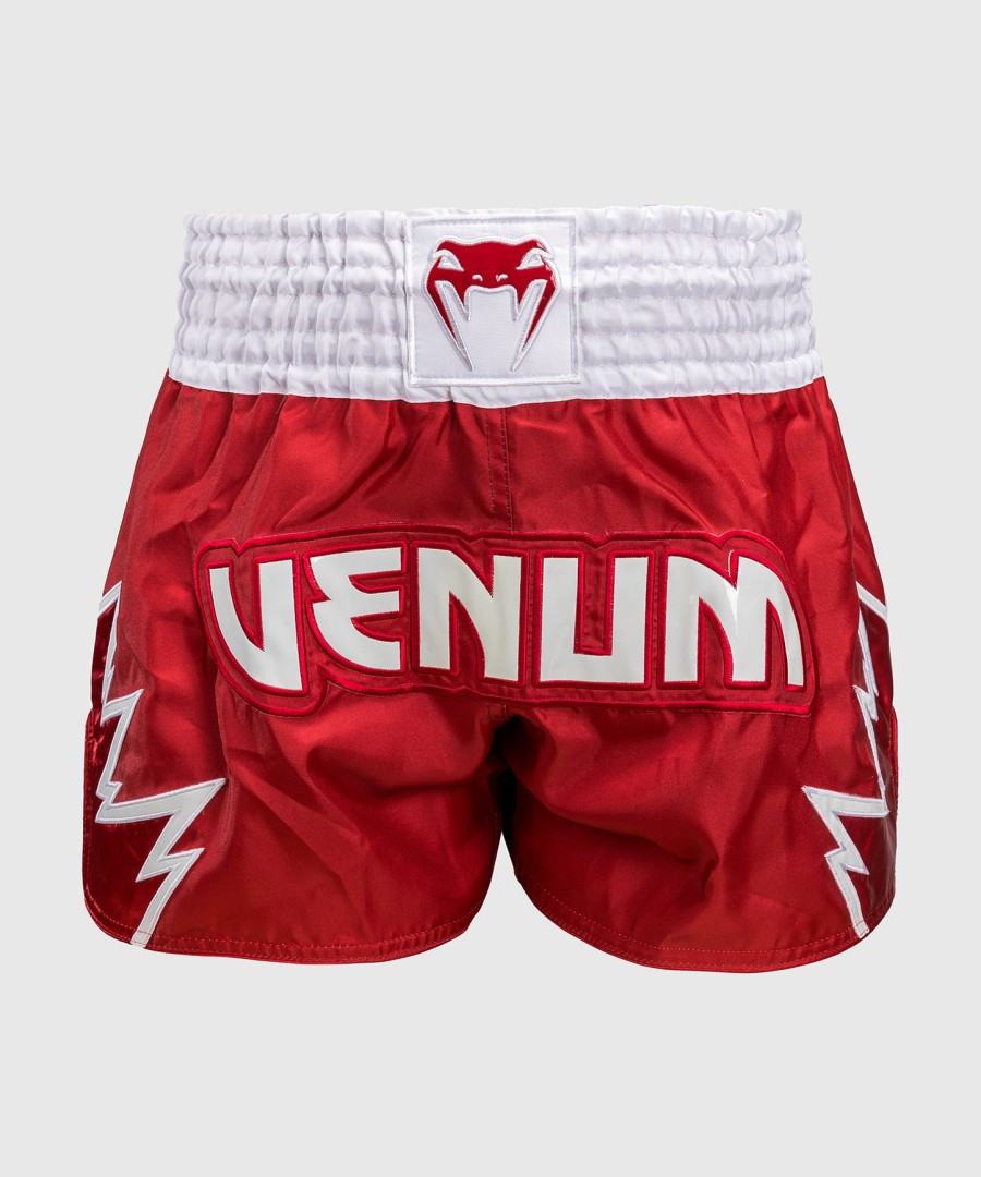 spodenki do muay thai venum inferno – czerwono-białe