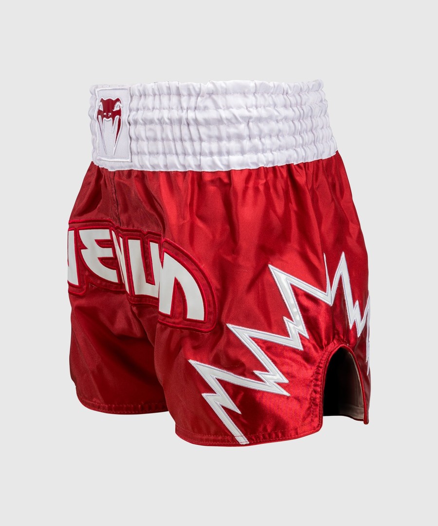 spodenki do muay thai venum inferno – czerwono-białe