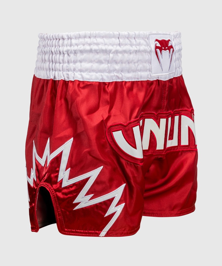 spodenki do muay thai venum inferno – czerwono-białe