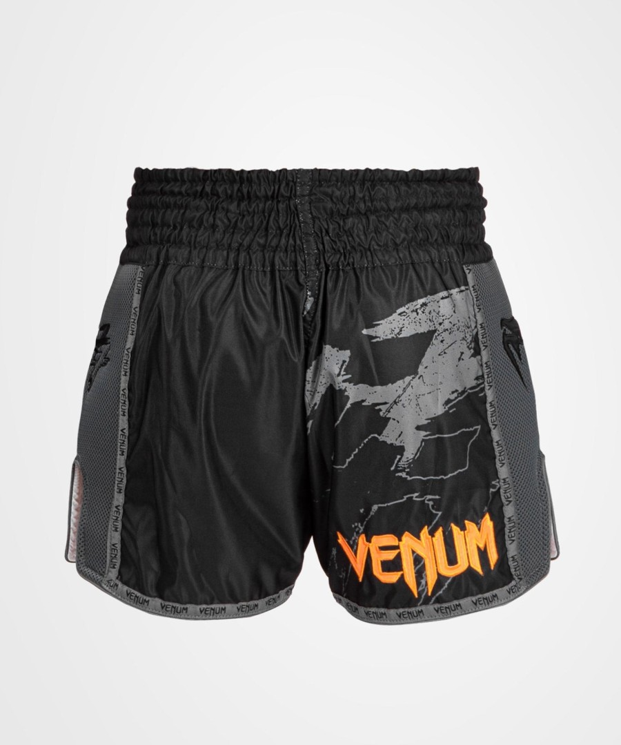 spodenki do muay thai venum s47 - czarno-pomarańczowe
