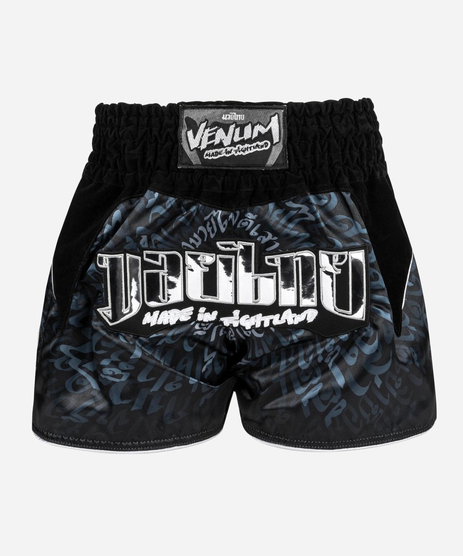 spodenki venum attack muay thaï short - czarno-srebrne