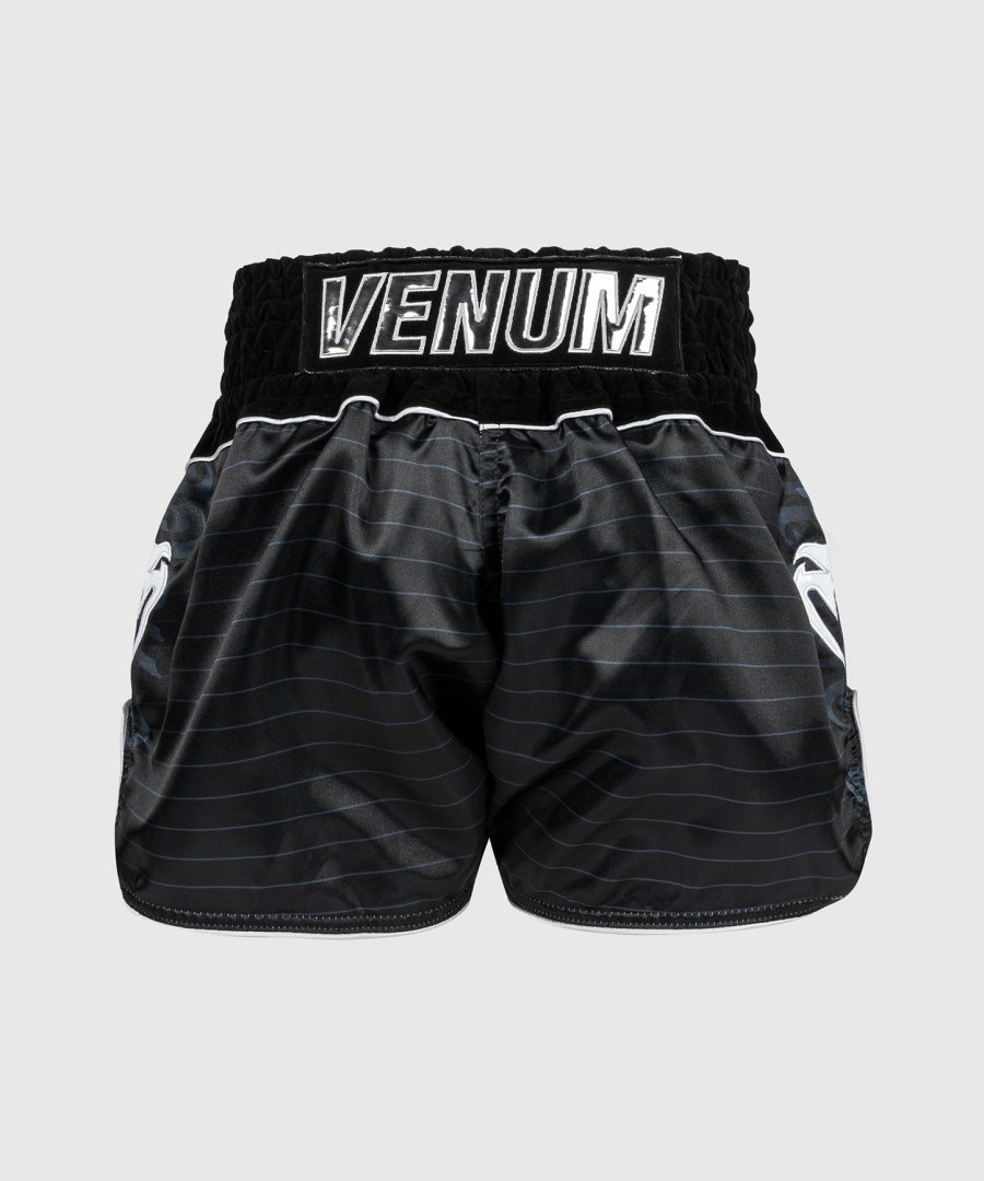 spodenki venum attack muay thaï short - czarno-srebrne