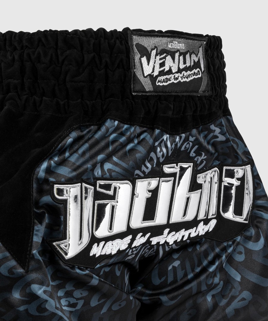 spodenki venum attack muay thaï short - czarno-srebrne