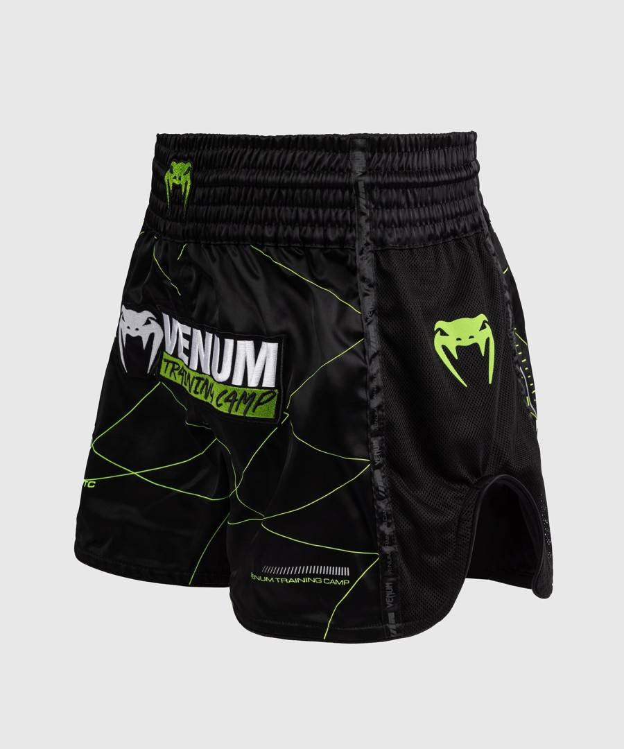 spodenki venum training camp 4.0 muay thai – czarneneonowozielone