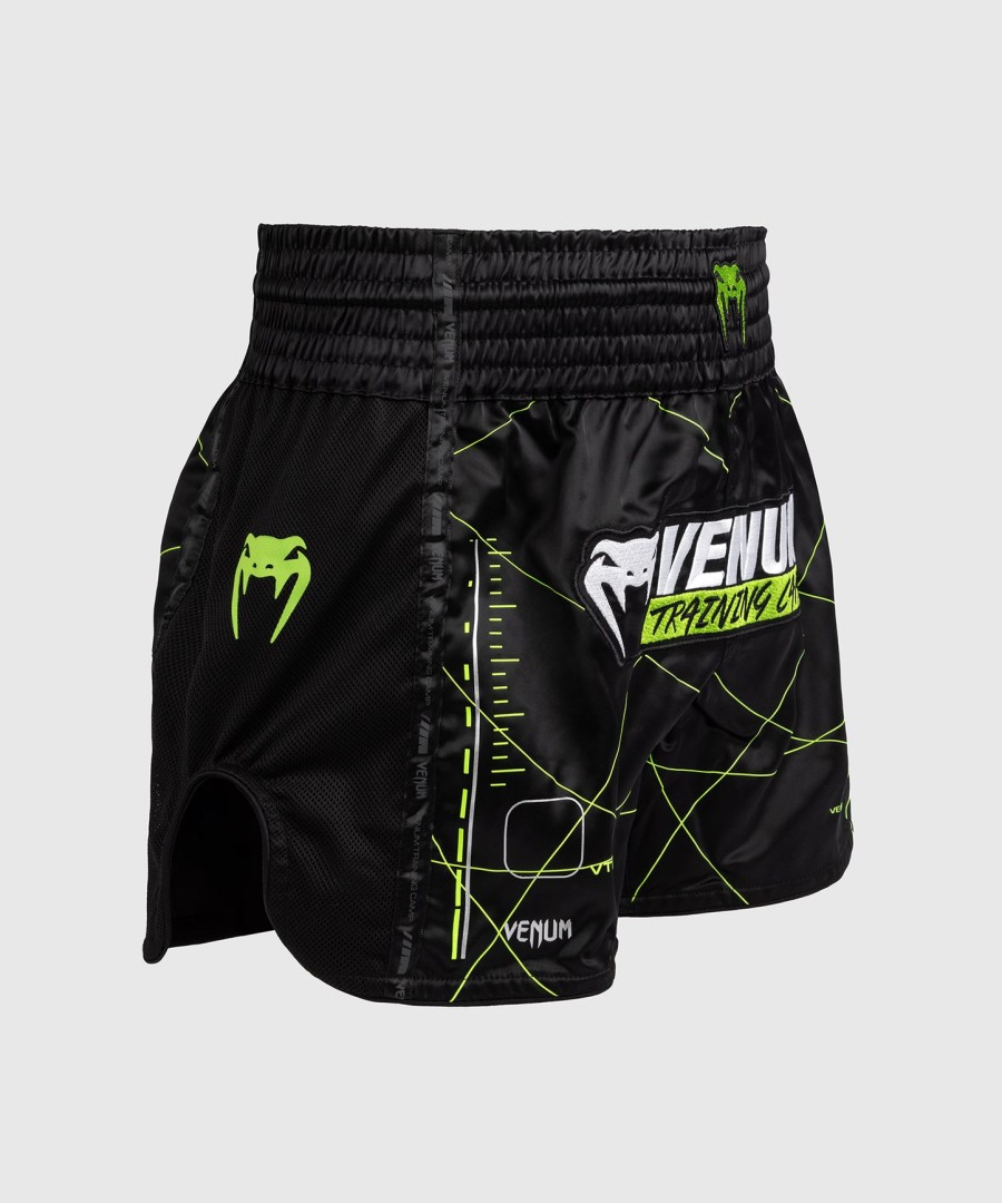 spodenki venum training camp 4.0 muay thai – czarneneonowozielone