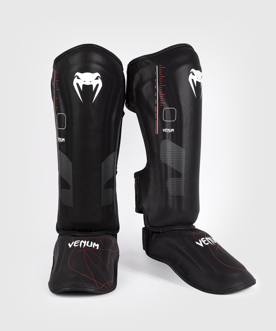 ochraniacze piszczeli venum tactical xt – czarneognistoczerwone