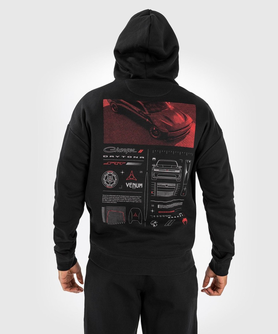 bluza z kapturem venum x dodge banshee unisex z nadrukiem – czarna