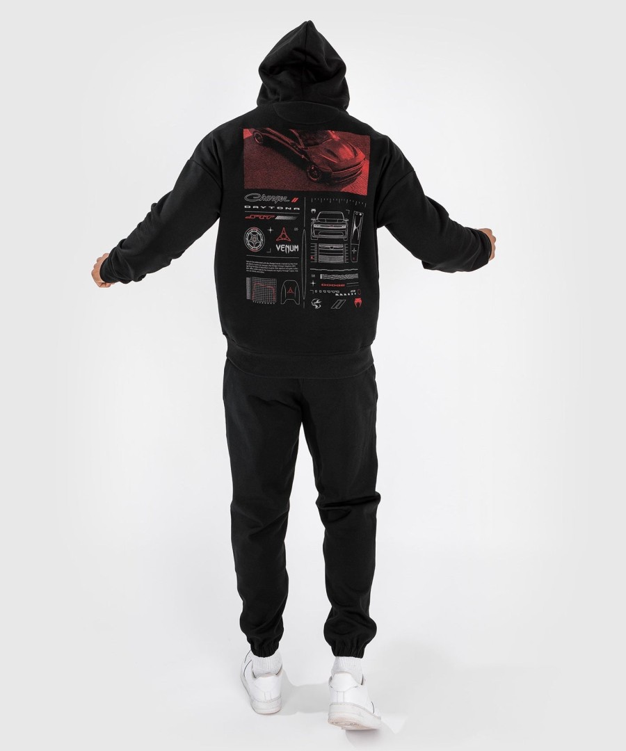 bluza z kapturem venum x dodge banshee unisex z nadrukiem – czarna