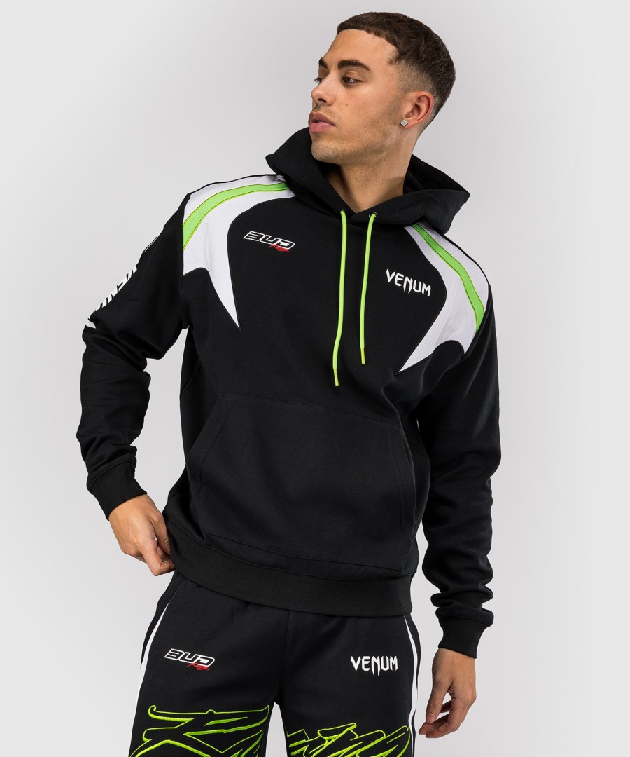 bluza z kapturem venum x bud racing męska – czarno-biało-limonkowa