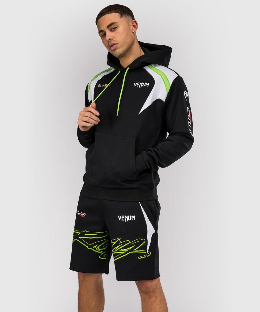 bluza z kapturem venum x bud racing męska – czarno-biało-limonkowa