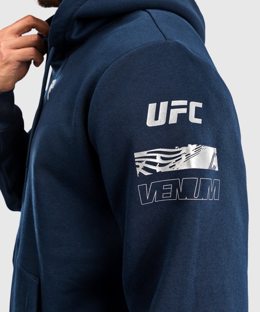 bluza z kapturem męska ufc fusion by venum fight week – jednolity błękit oceaniczny