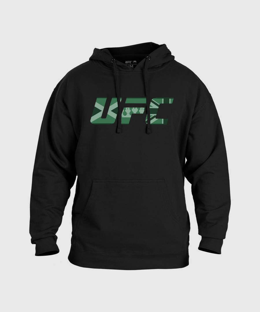 męska bluza z kapturem ufc unrivaled by venum black leon edwards