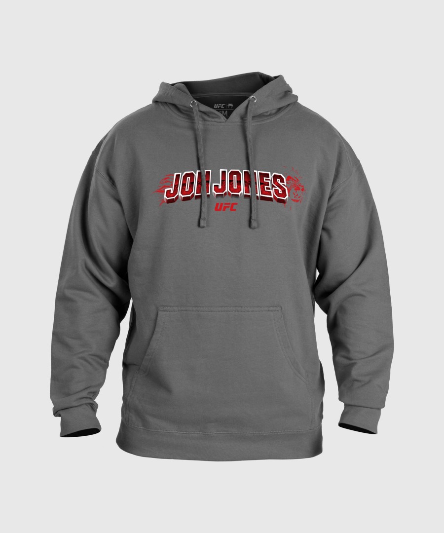 męska bluza z kapturem ufc unrivaled by venum heather grey jon jones