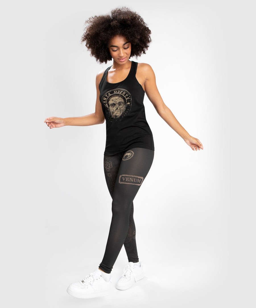 venum women santa muerte dark side - tank top - czarnybrązowy