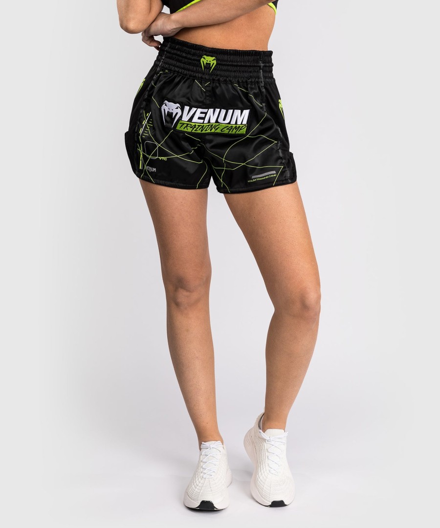 spodenki venum training camp 4.0 muay thai – czarneneonowozielone