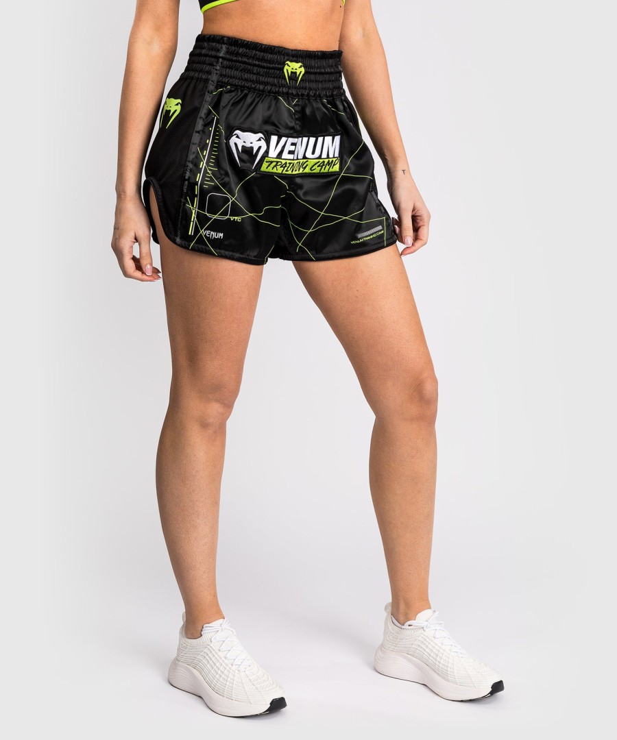 spodenki venum training camp 4.0 muay thai – czarneneonowozielone