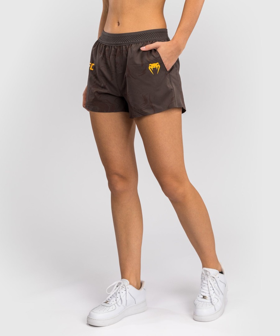 spodenki damskie ufc fusion by venum fight week performance short – earthen brown